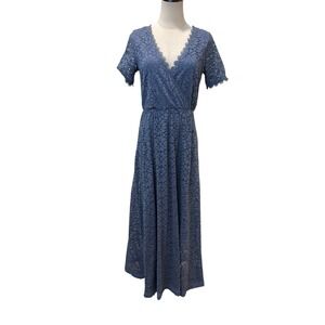 Baltic Born Dress Venice Lace Maxi Dusty Blue Sz S Boho Wedding Event Party